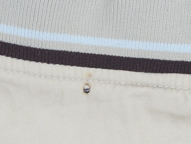 Fred Perry Men’s Beige XL Bomber Jacket Full Zip Logo Cotton Blend