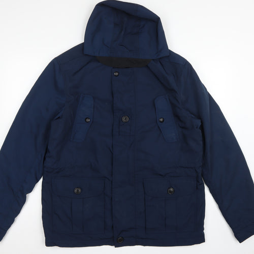 Next Men’s Blue Large Hooded Padded Parka Jacket