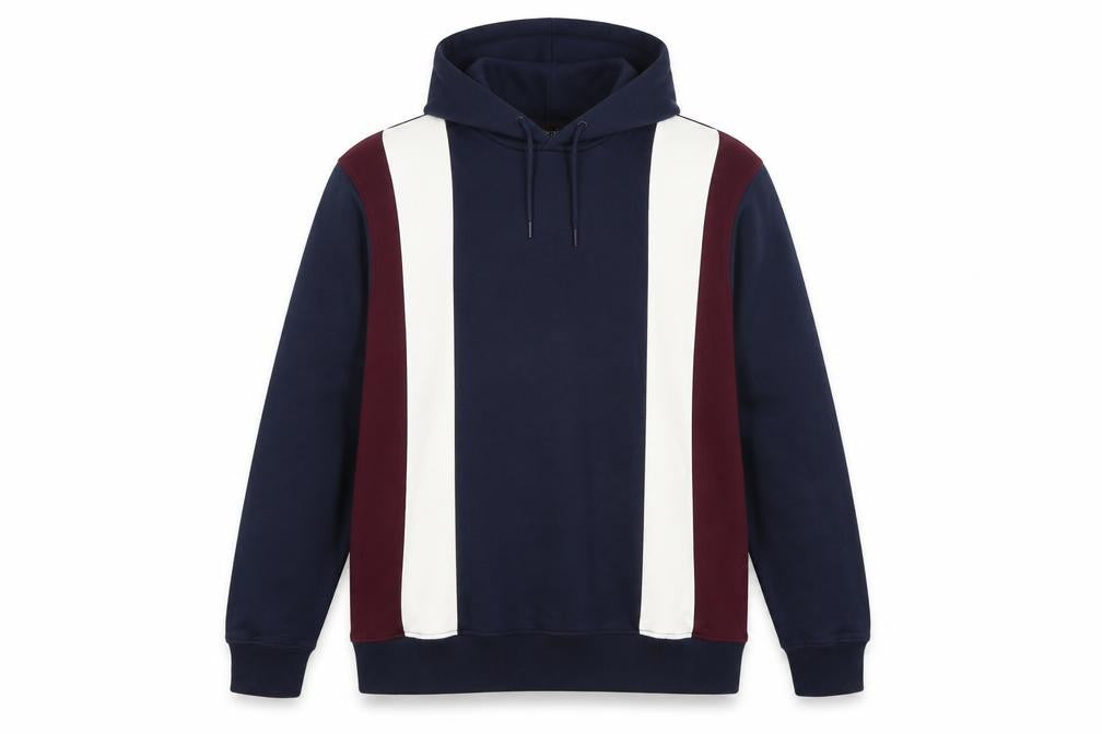 F&F Men’s Multicoloured L Pullover Hoodie Cotton Rich Striped