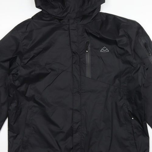Outdoorsports Men’s Black XL Hooded Windbreaker Jacket