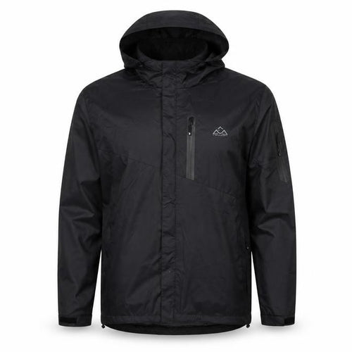 Outdoorsports Men’s Black XL Hooded Windbreaker Jacket