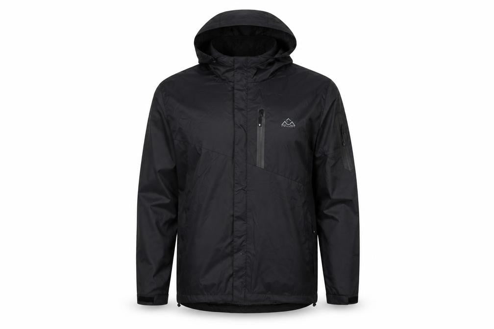 Outdoorsports Men’s Black XL Hooded Windbreaker Jacket