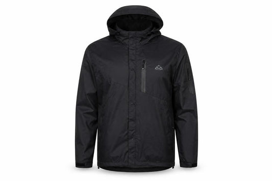 Outdoorsports Men’s Black XL Hooded Windbreaker Jacket