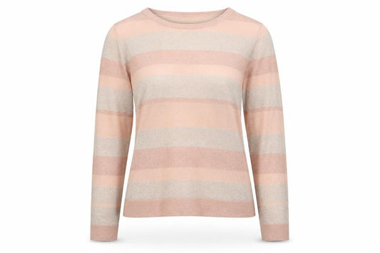 Atmosphere Women Pink Silver Glitter Striped Knit Jumper UK 12