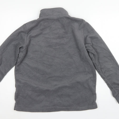Nautica Men's Grey M 1/4 Zip Fleece Pullover Sweatshirt Logo Pockets