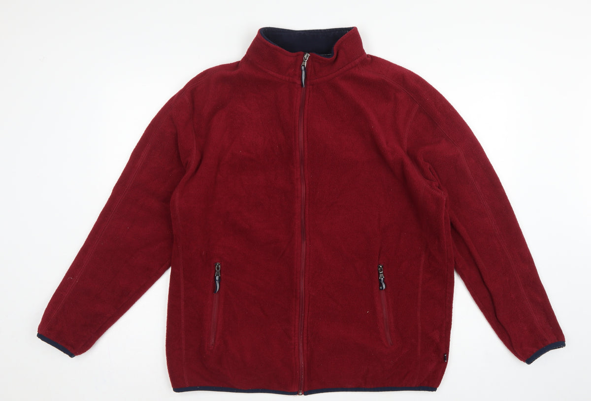 Maine New England Men’s Red Large Fleece Full Zip Outdoor Jacket
