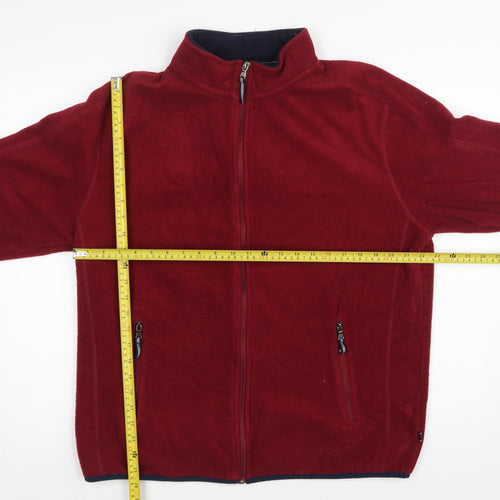 Maine New England Men’s Red Large Fleece Full Zip Outdoor Jacket