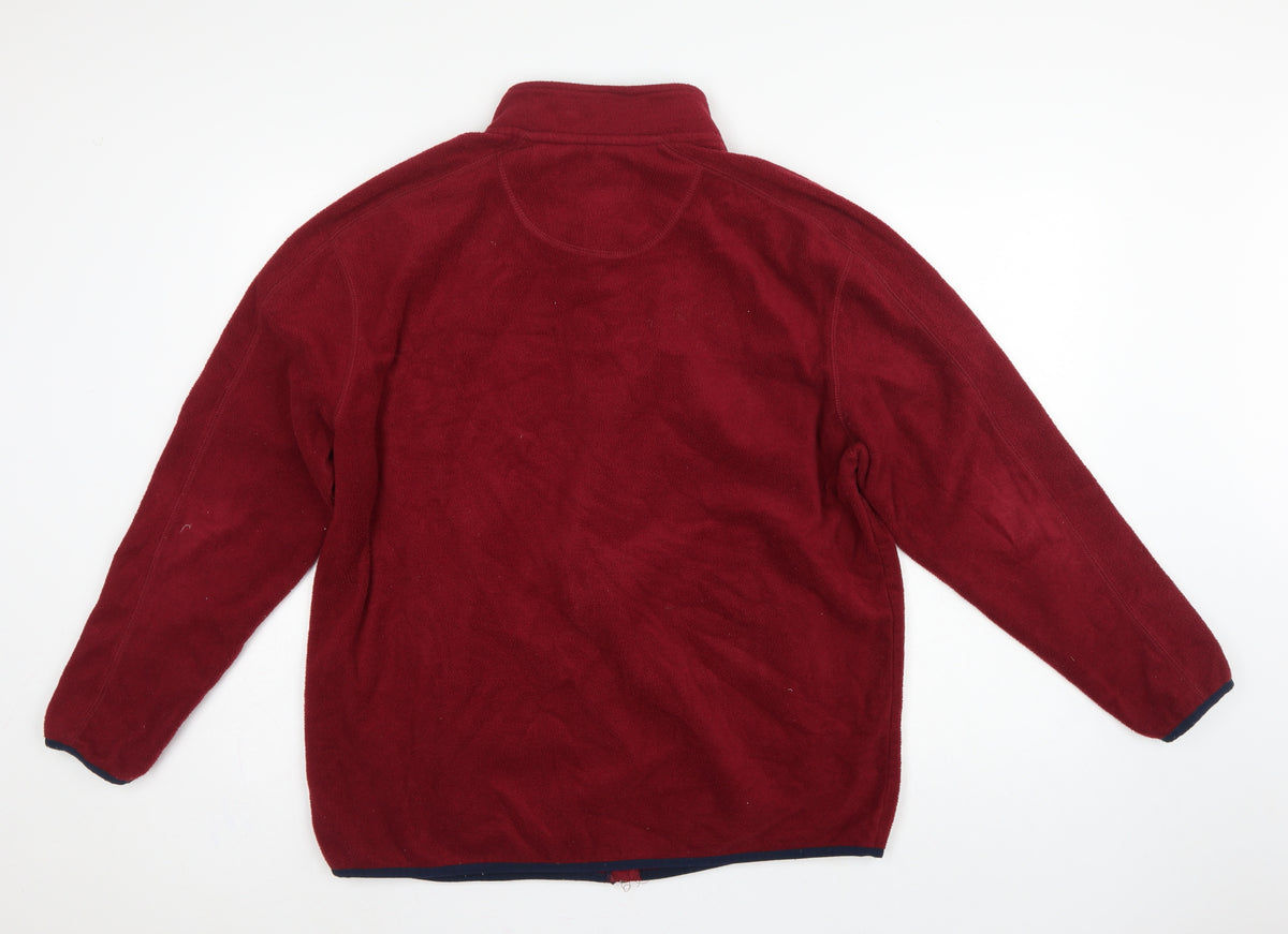 Maine New England Men’s Red Large Fleece Full Zip Outdoor Jacket