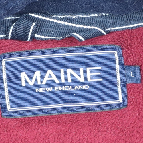 Maine New England Men’s Red Large Fleece Full Zip Outdoor Jacket