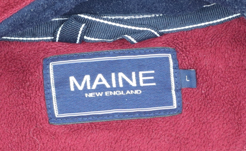 Maine New England Men’s Red Large Fleece Full Zip Outdoor Jacket