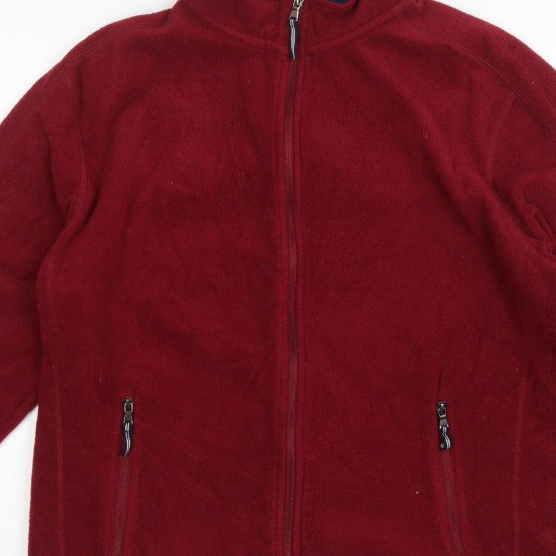 Maine New England Men’s Red Large Fleece Full Zip Outdoor Jacket