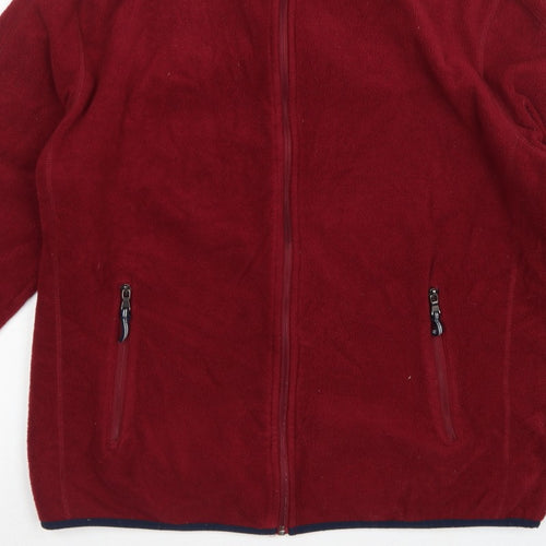 Maine New England Men’s Red Large Fleece Full Zip Outdoor Jacket