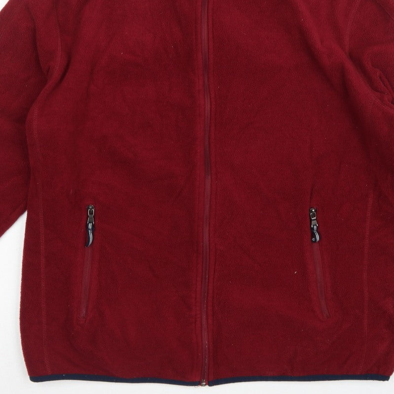 Maine New England Men’s Red Large Fleece Full Zip Outdoor Jacket