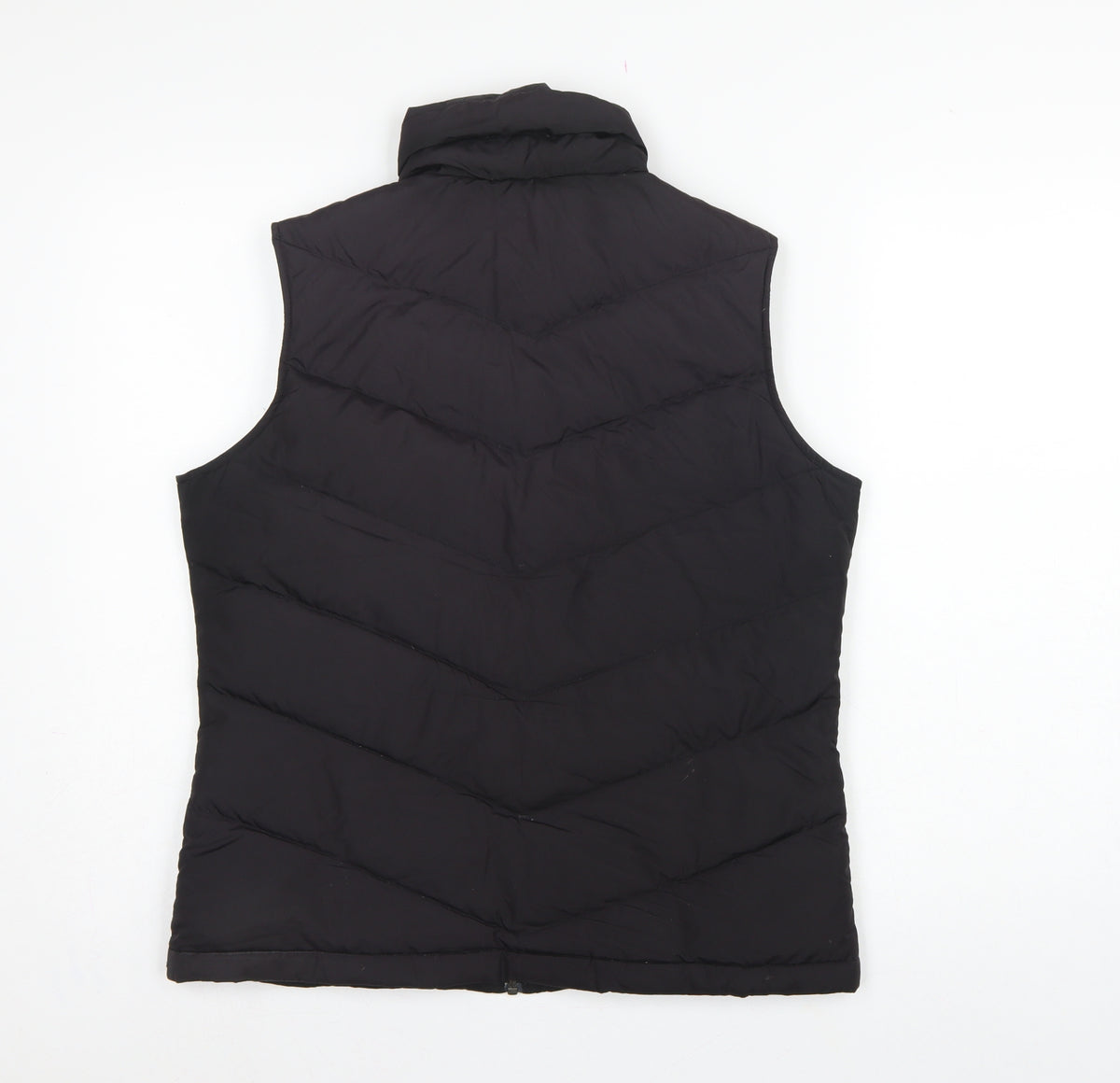 Lands' End Women's Black UK S Down Padded Quilted Zip Bodywarmer Gilet