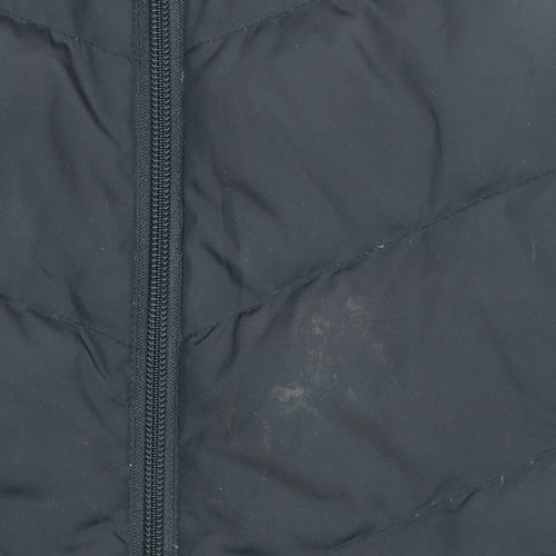 Lands' End Women's Black UK S Down Padded Quilted Zip Bodywarmer Gilet