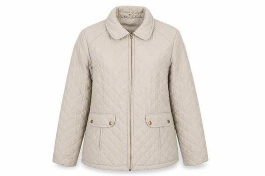 Moda at George Women’s Beige UK 14 Quilted Padded Zip Jacket