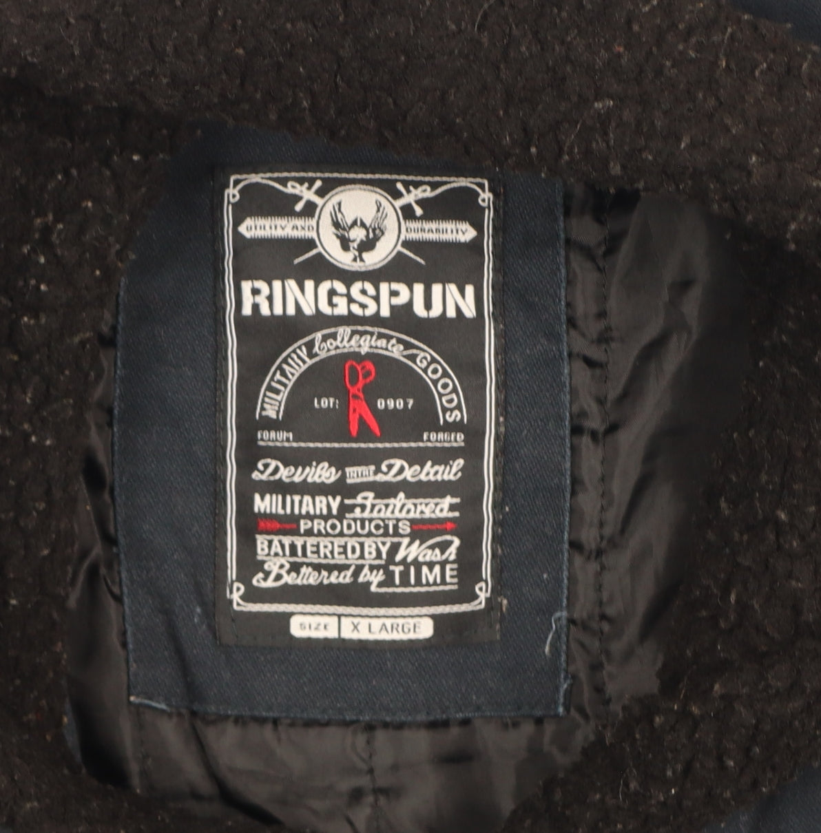 Additional view of Ringspun Men’s Blue XL Hostrup Military Jacket Full Zip Cotton