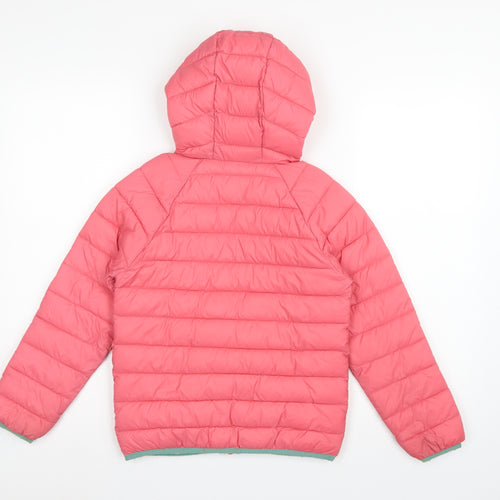 Mini Boden Girls Pink 8-9 Years Hooded Puffer Jacket Quilted