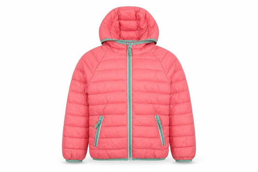 Mini Boden Girls Pink 8-9 Years Hooded Puffer Jacket Quilted