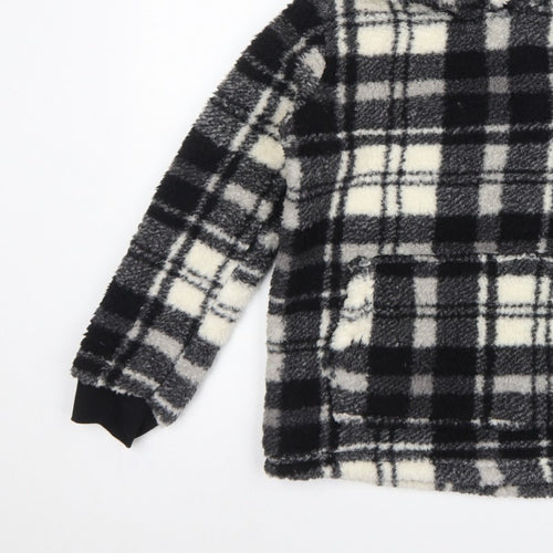 TU Boys Multicoloured 10-11 Years Hooded Fleece Check Pyjama Top