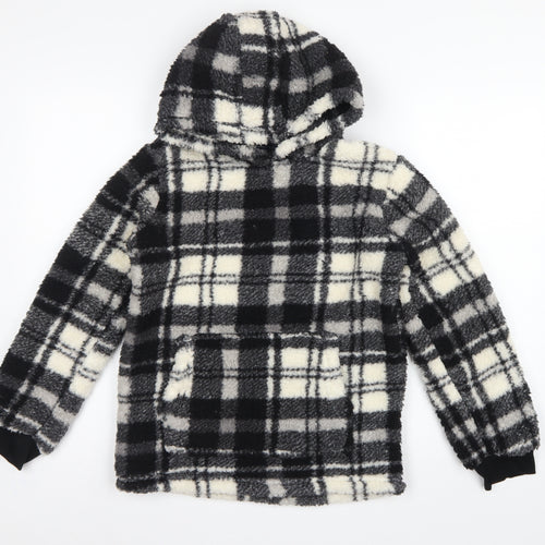 TU Boys Multicoloured 10-11 Years Hooded Fleece Check Pyjama Top