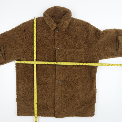 UNIQLO Men’s Brown M Teddy Fleece Button Jacket Pile Casual
