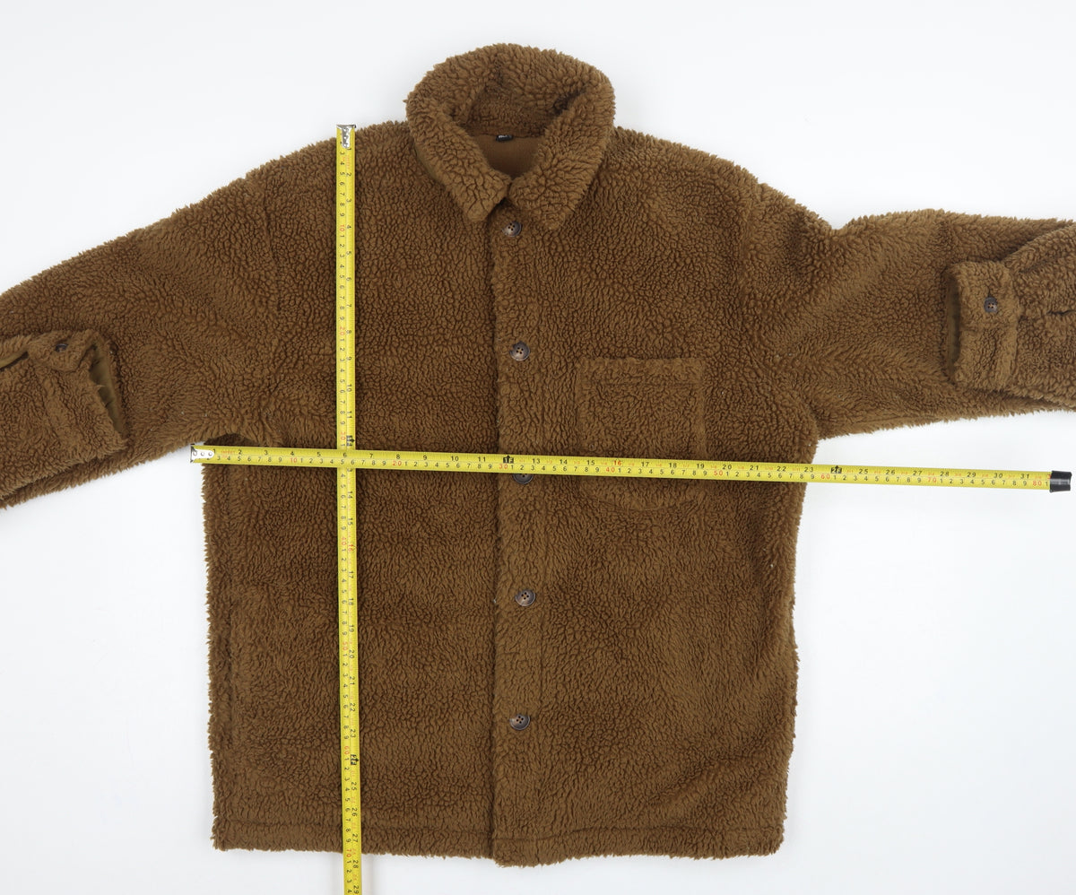 UNIQLO Men’s Brown M Teddy Fleece Button Jacket Pile Casual