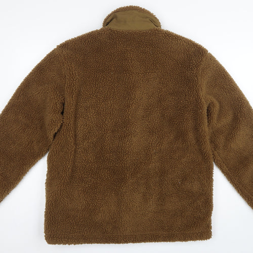 UNIQLO Men’s Brown M Teddy Fleece Button Jacket Pile Casual