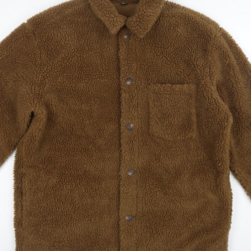 UNIQLO Men’s Brown M Teddy Fleece Button Jacket Pile Casual