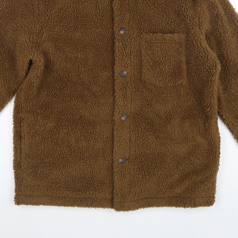 UNIQLO Men’s Brown M Teddy Fleece Button Jacket Pile Casual