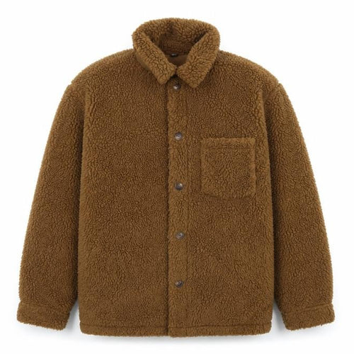 UNIQLO Men’s Brown M Teddy Fleece Button Jacket Pile Casual