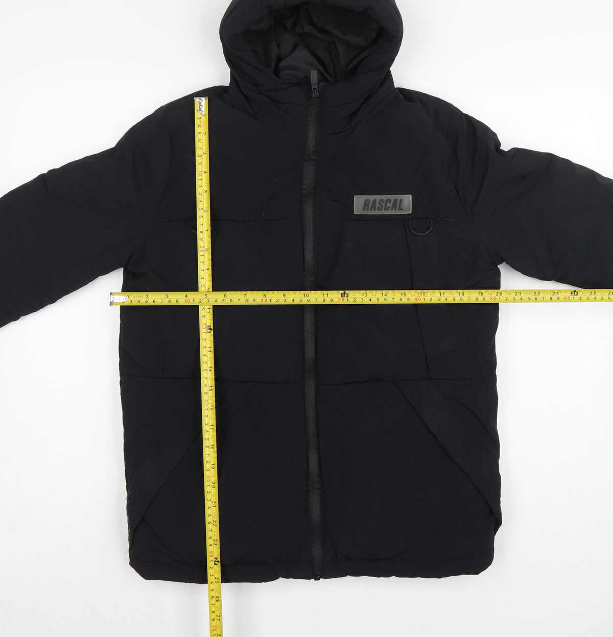 Rascal Boys Black 13 Years Hooded Puffer Jacket Padded Full Zip