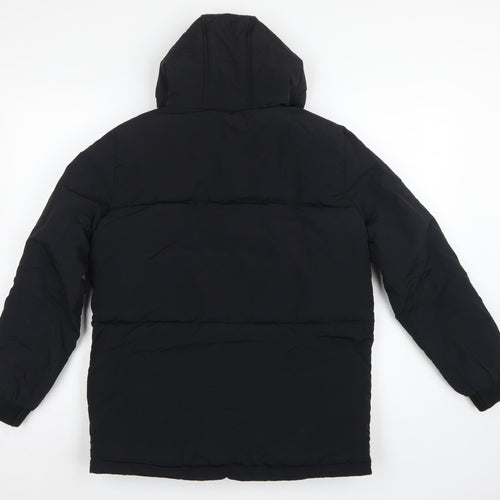 Rascal Boys Black 13 Years Hooded Puffer Jacket Padded Full Zip