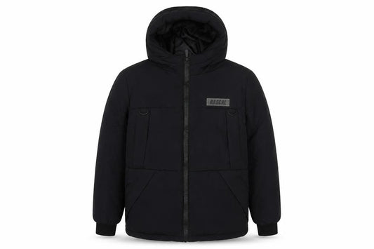 Rascal Boys Black 13 Years Hooded Puffer Jacket Padded Full Zip