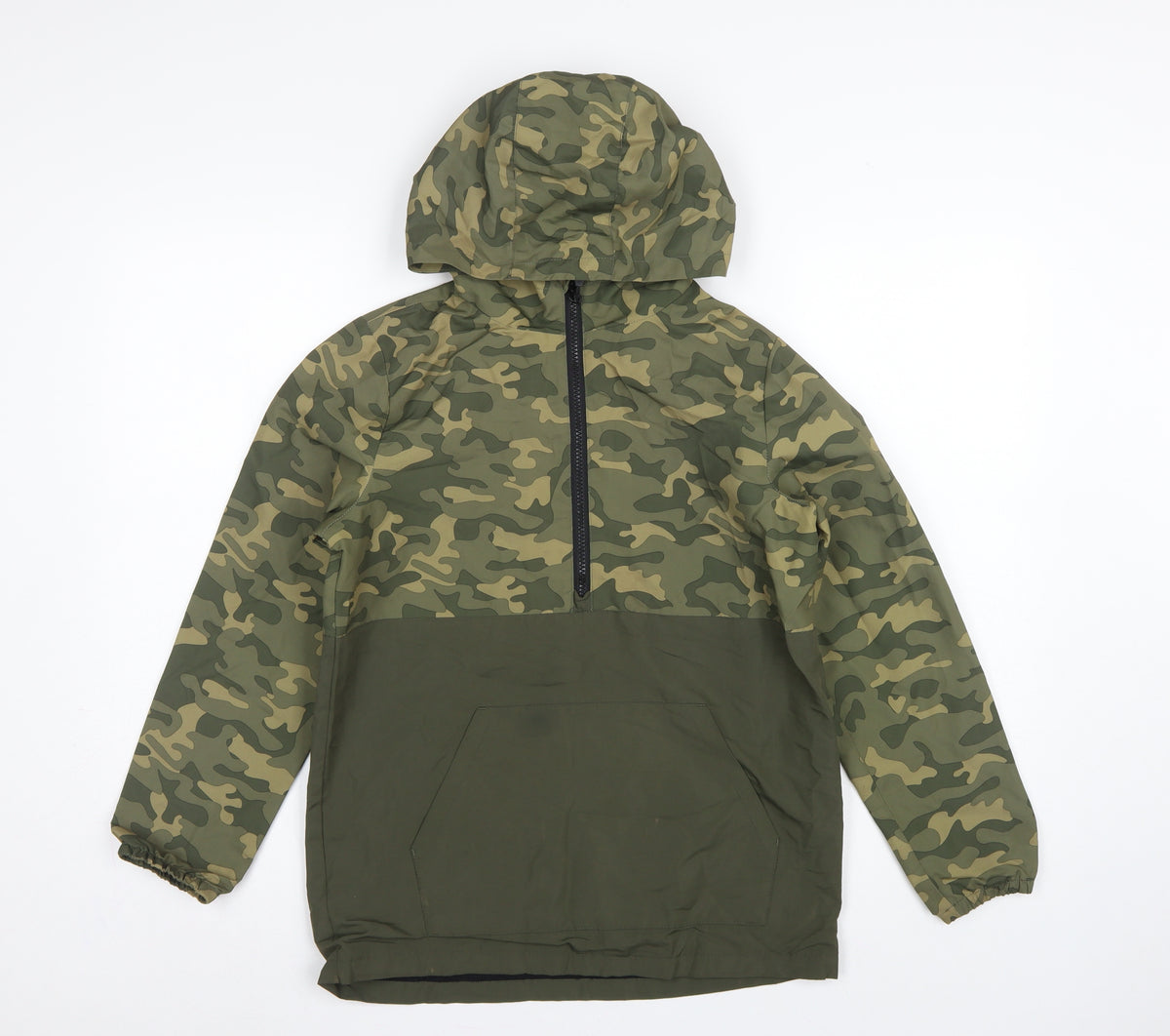 TU Kids Boys Green Camouflage Hooded Anorak Jacket 11-12 Years