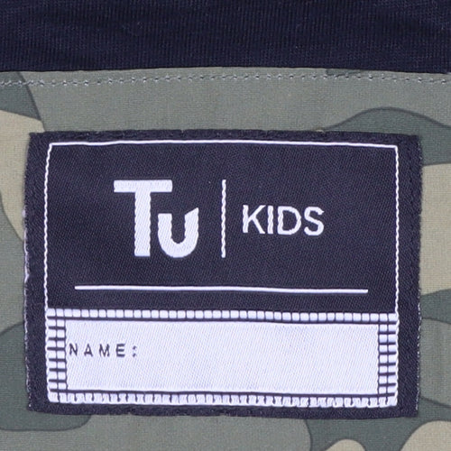 TU Kids Boys Green Camouflage Hooded Anorak Jacket 11-12 Years