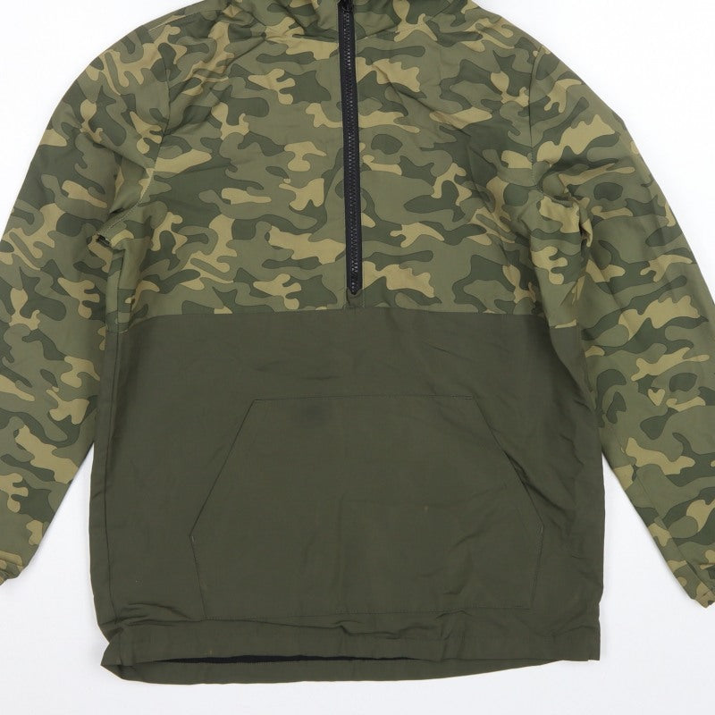 TU Kids Boys Green Camouflage Hooded Anorak Jacket 11-12 Years