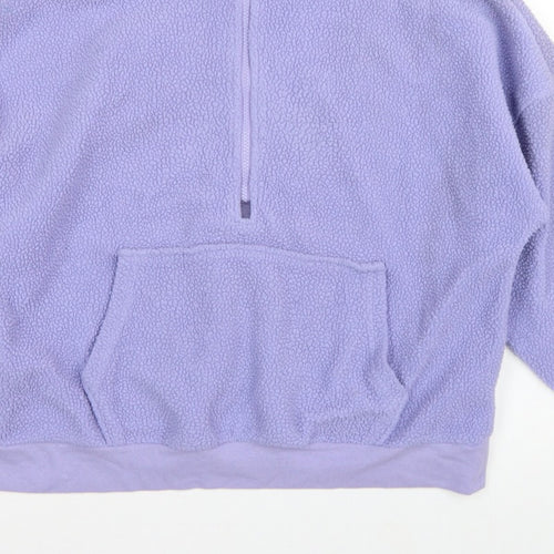 Dunnes Stores Women Purple M Fleece 1/4 Zip Pullover Sweatshirt