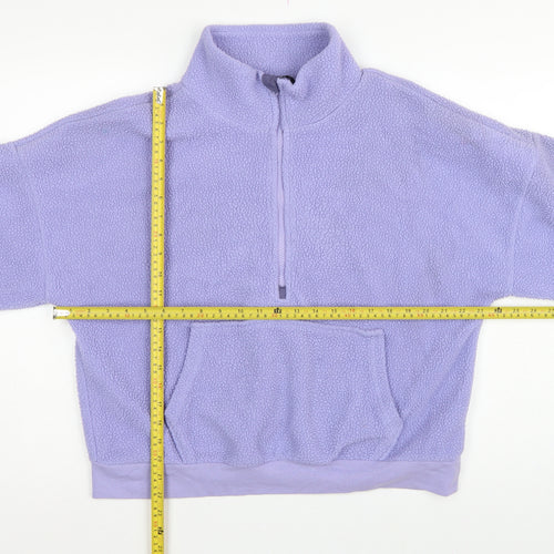 Dunnes Stores Women Purple M Fleece 1/4 Zip Pullover Sweatshirt