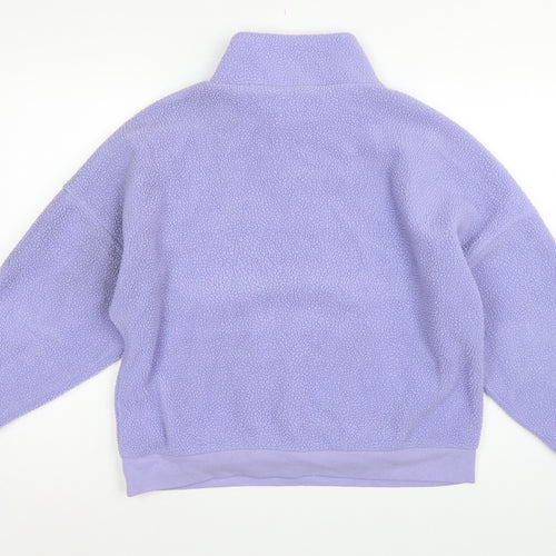 Dunnes Stores Women Purple M Fleece 1/4 Zip Pullover Sweatshirt