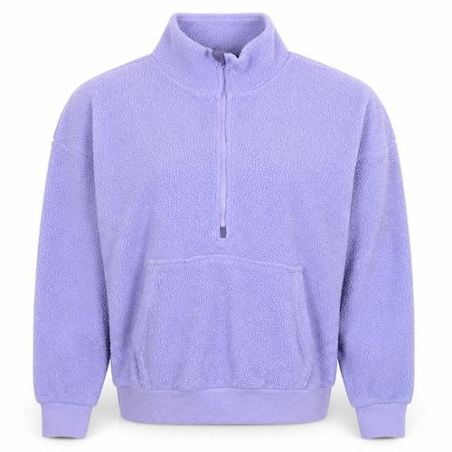 Dunnes Stores Women Purple M Fleece 1/4 Zip Pullover Sweatshirt