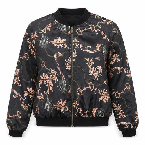 Atmosphere Women’s Black Baroque Chain Satin Bomber Jacket UK 14