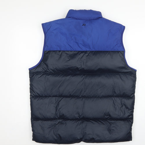 Nike Men's Blue Black L Puffer Down Bodywarmer Gilet Full Zip