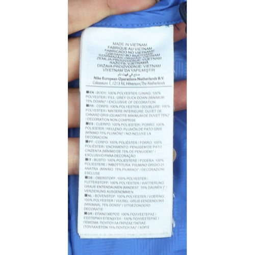 Nike Men's Blue Black L Puffer Down Bodywarmer Gilet Full Zip