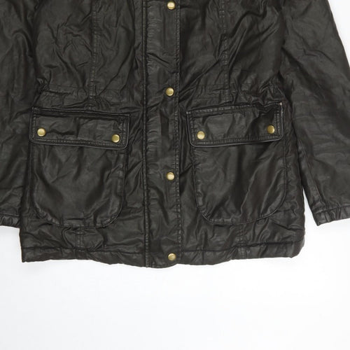 Marks and Spencer Women's Black UK 8 Parka Coat Faux Fur Trim Hooded