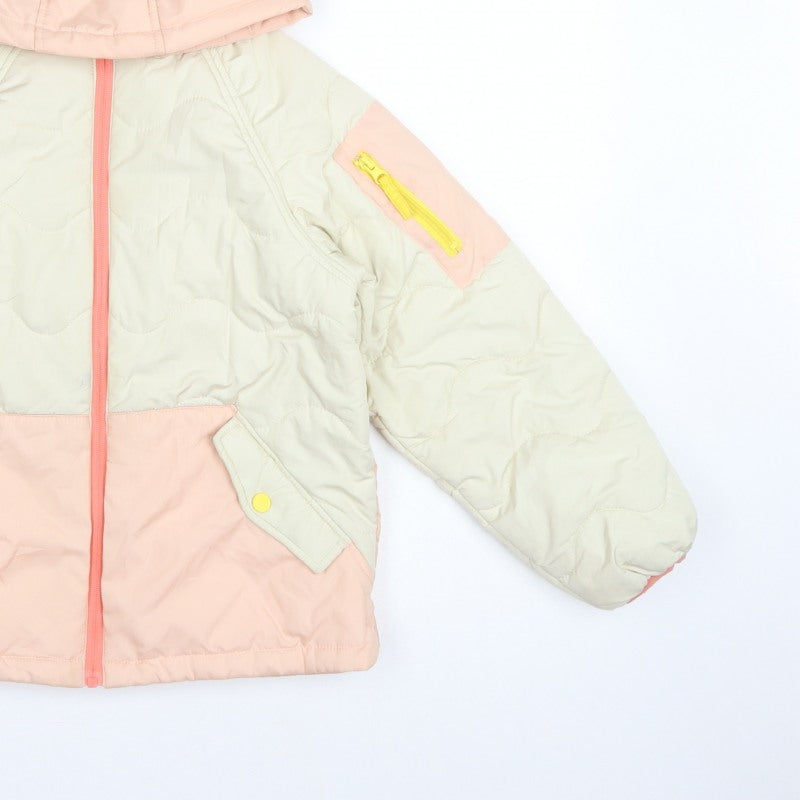 Next Girls Pink Ivory 10 Years Quilted Hooded Puffer Jacket
