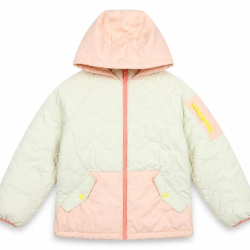 Next Girls Pink Ivory 10 Years Quilted Hooded Puffer Jacket