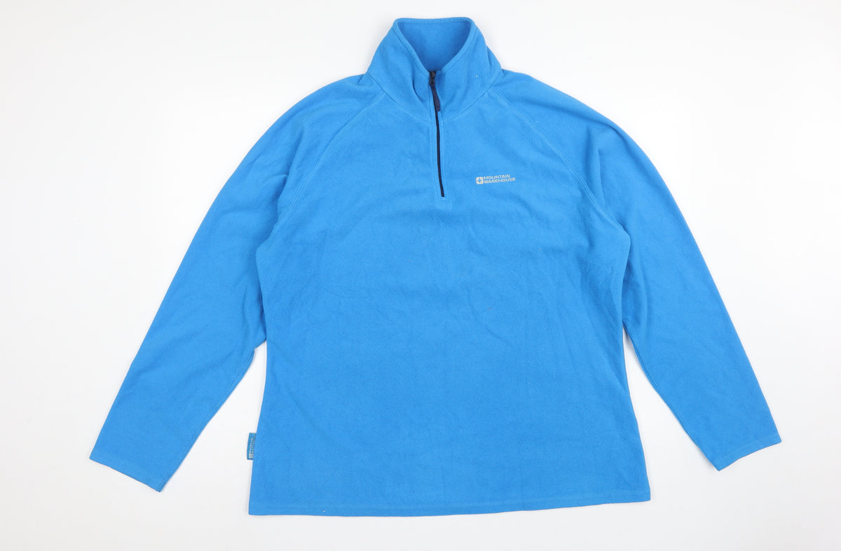 Back view of Mountain Warehouse Women Blue UK 20 Fleece 1/4 Zip Pullover Sweatshirt
