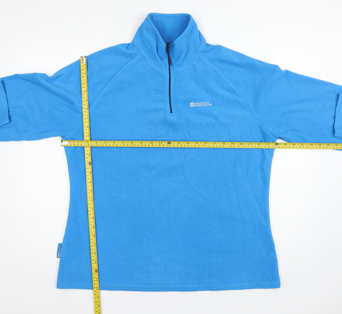 Close-up detail of Mountain Warehouse Women Blue UK 20 Fleece 1/4 Zip Pullover Sweatshirt