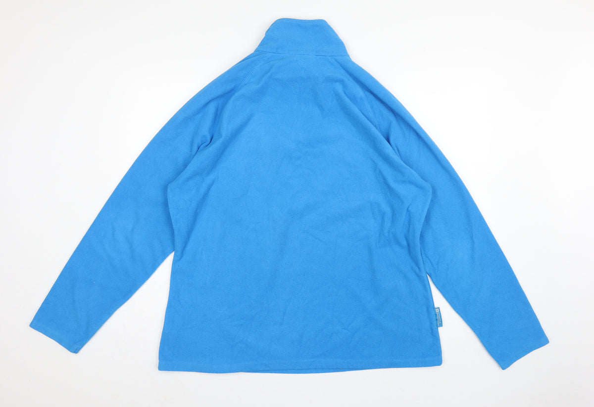Brand and care label for Mountain Warehouse Women Blue UK 20 Fleece 1/4 Zip Pullover Sweatshirt